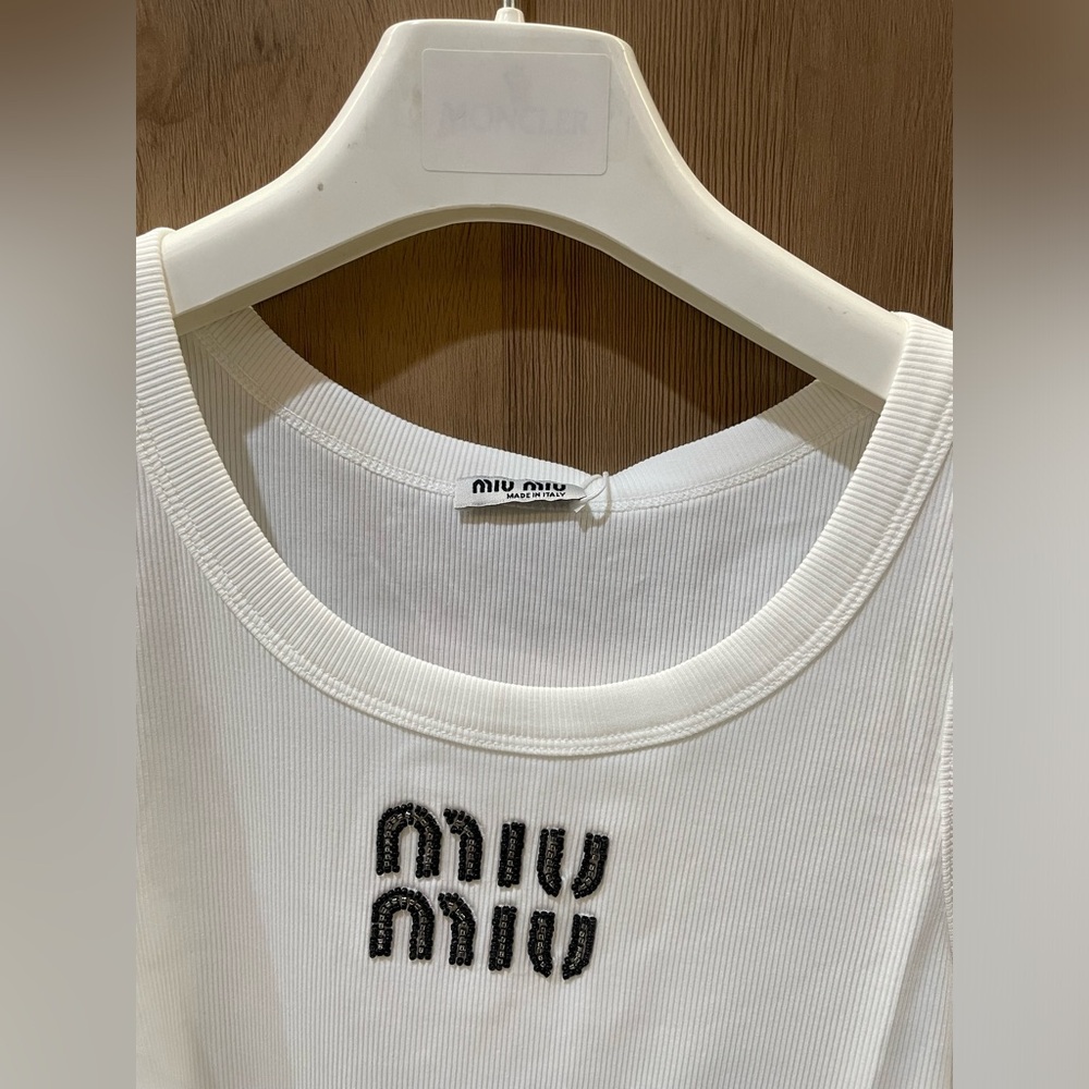 Miu Miu White Camisole with Logo - Picture 2 of 6